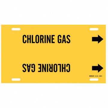 Pipe Marker Chlorine Gas 10 in H 24 in W