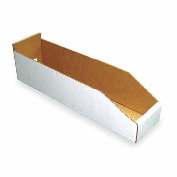 Corr Shelf Bin White Cardboard 4 3/4 in