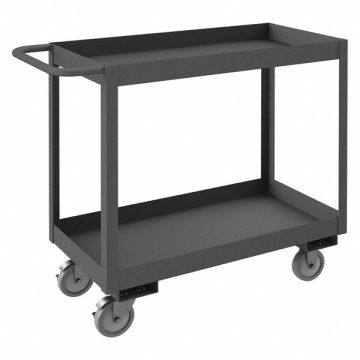 Cart Gray 2 Shelves with Side Brakes