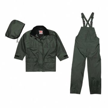 Rain Suit w/Jacket/Bib Unrated Green 3XL