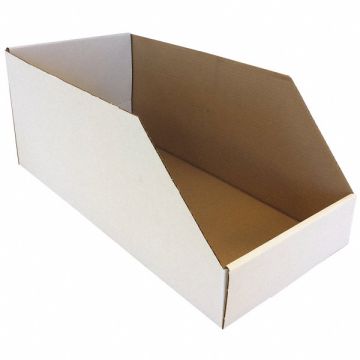 Corr Shelf Bin White Cardboard 10 in