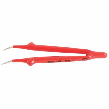 Insulated Tweezers Angled Fine 6 In
