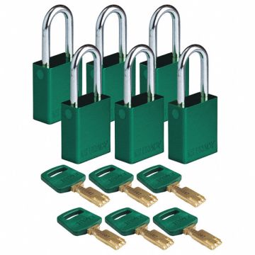 Lockout Padlock Al Grn Key Different PK6