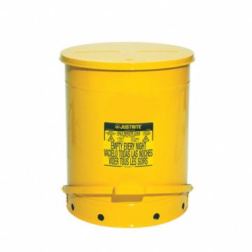 F8461 Oily Waste Can 21 gal Steel Yellow