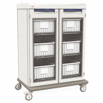 Medical IV Cart Taupe w/6 Tote Boxes