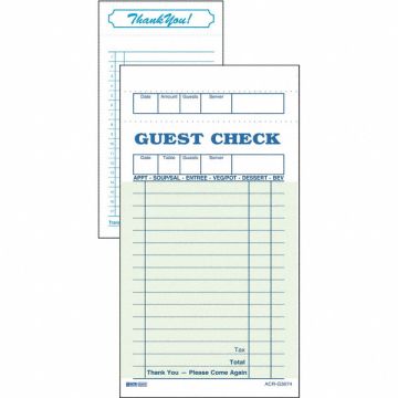 Guest Checks  Receipts PK50
