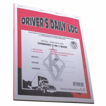 Drivers Daily Logbook 2 In 1 With Carbon