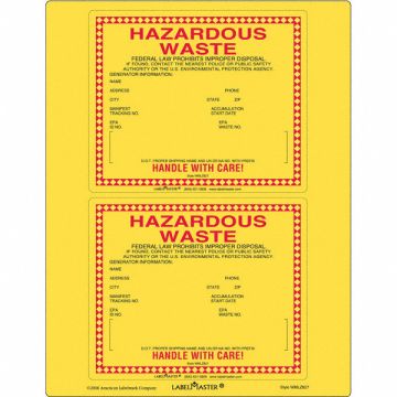 Standard Waste Label Paper 6 x6 PK25