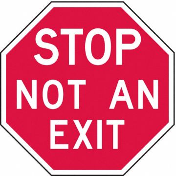 Rflct Exit/Entrance Stop Sign 6x6in Alum