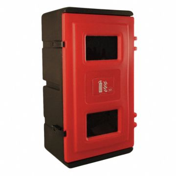 Fire Ext. Cabinet Black Red Plastic