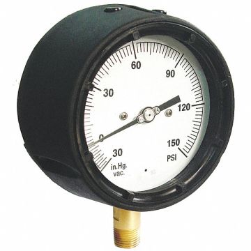 Pressure Gauge 0 to 1000 psi Range Black