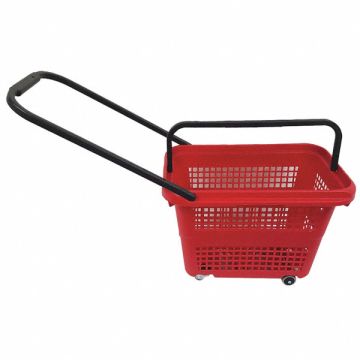 Rolling Hand Basket PP Red 14 11/64 in