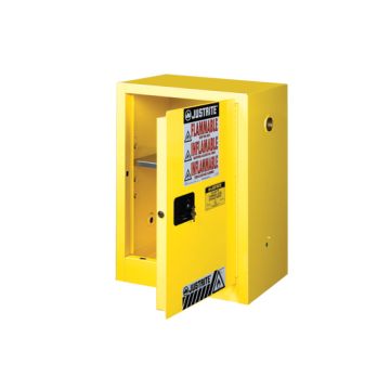 Cabinet,Safety, Flammable, 12Gal, 1 Shelf, 1 M/C Door, Yellow