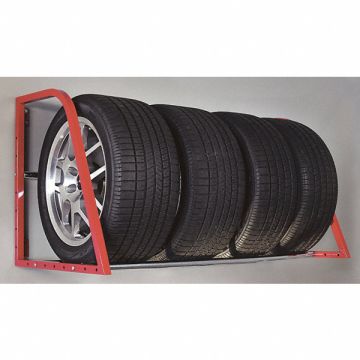 Adjustable Red Wall Tire Rack 48