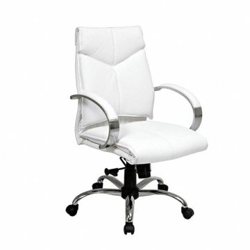 Exec Chair Leather White 18-21 Seat Ht