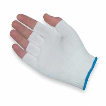 D1638 Fingerless Glove Liner White Nylon PK12