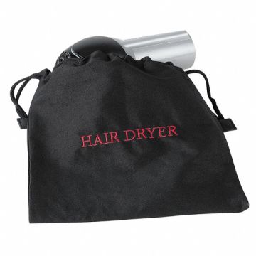 Hair Dryer Bag 12x12In Black Cotton/Poly