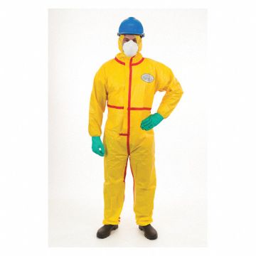 D2225 Hooded Coverall Open Yellow 3XL PK6