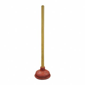 Plunger Wood and Rubber Fit Most Toilets