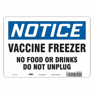 Vaccine Freezer Sign