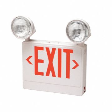 Exit Sign w/Emergency Lights 12W Red