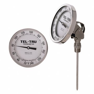Analog Dial Thermometer Stem 6 L