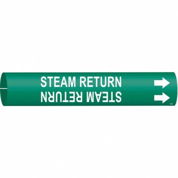 Pipe Marker Steam Return 2 in H 2 in W