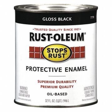 Enamel Paint Gloss Black Solvent 1 qt.
