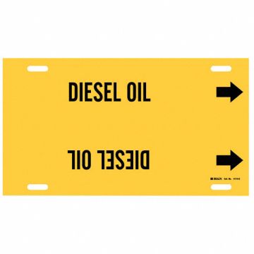 Pipe Marker Diesel Oil 10 in H 24 in W
