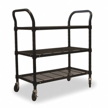 Wire Cart 3 Shelf 60x24x39 Black