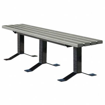 Outdoor Bench 96 in Gray RCYCLD PLSTC