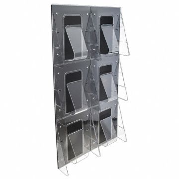 Magazine Holder 6 Compartments Clear