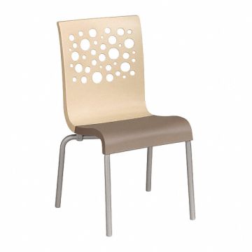 Chair Beige/Taupe Stackable 35-1/2 H