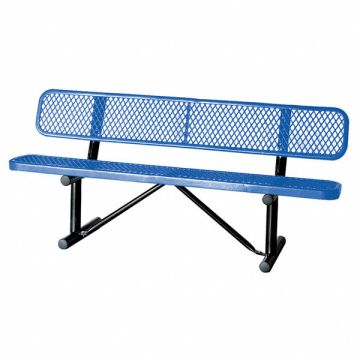 E0153 Outdoor Bench 72 in L 24 in W Blue