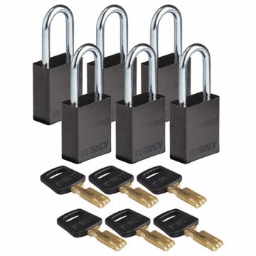 Lockout Padlock Al Black Key Alike PK6