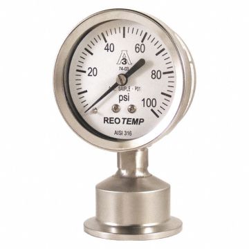 Pressure Gauge 0 to 100 psi 2-1/2In