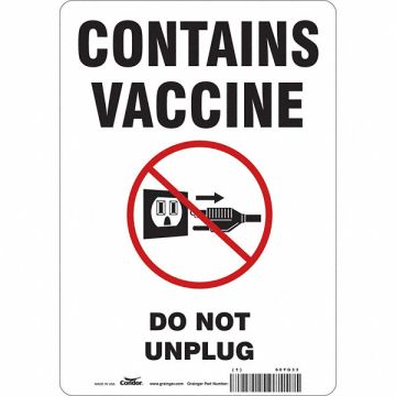 Vaccine Refrigerator Freezer Sign