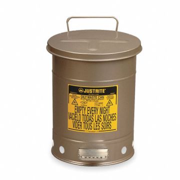 E6819 Oily Waste Can 6 gal Steel Silver