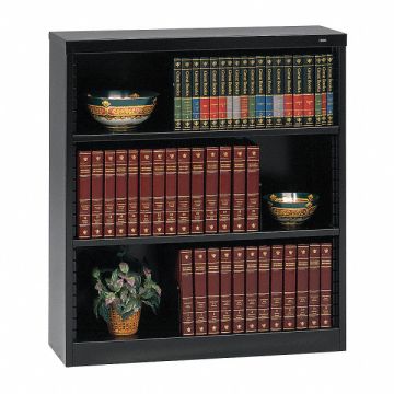 Bookcase Steel 3 Shelves Black