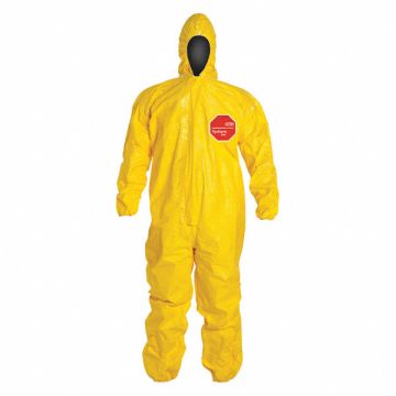 Hooded Coverall Elastic Yellow 5XL PK4