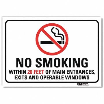 No Smoking Sign 7inx10in Rflctv Sheeting