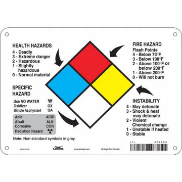 Safety Sign 10 Wx7 H 0.055 Thickness