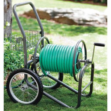 Garden Hose Reel Cart 10 in Steel