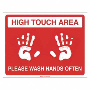 High Touch Area Floor Sign 14 H 18 W