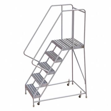 Rolling Ladder 5 Step Aluminum Ribbed