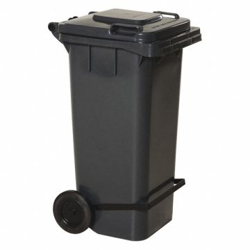 Grey Poly Trash Can W/ Lid Lifter