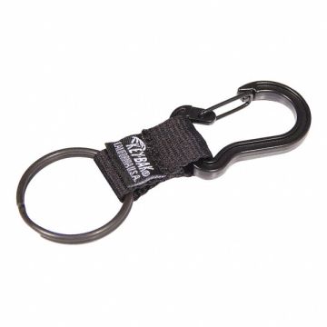 Key Ring with Snap-On Carabiner Black