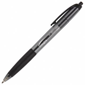 Rubber Grip Retractable Pens Black PK12