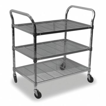 Wire Cart 3 Shelf 36x24x39 Zinc