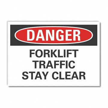 Lift Truck Traffic Danger Lbl 3.5x5in